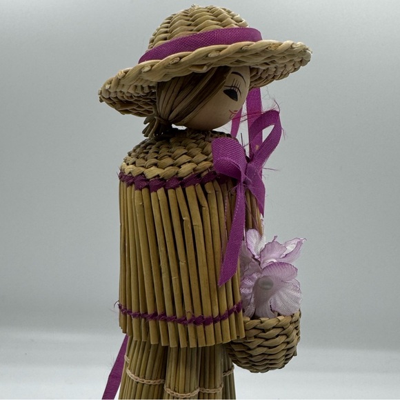 3/$20💕 KOREA straw doll angel folk art girl vintage toy ornament travel - Picture 5 of 5